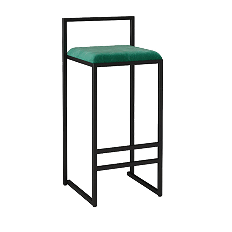 Metal Armless Dining Stools Contemporary Bar Stools with Cushion