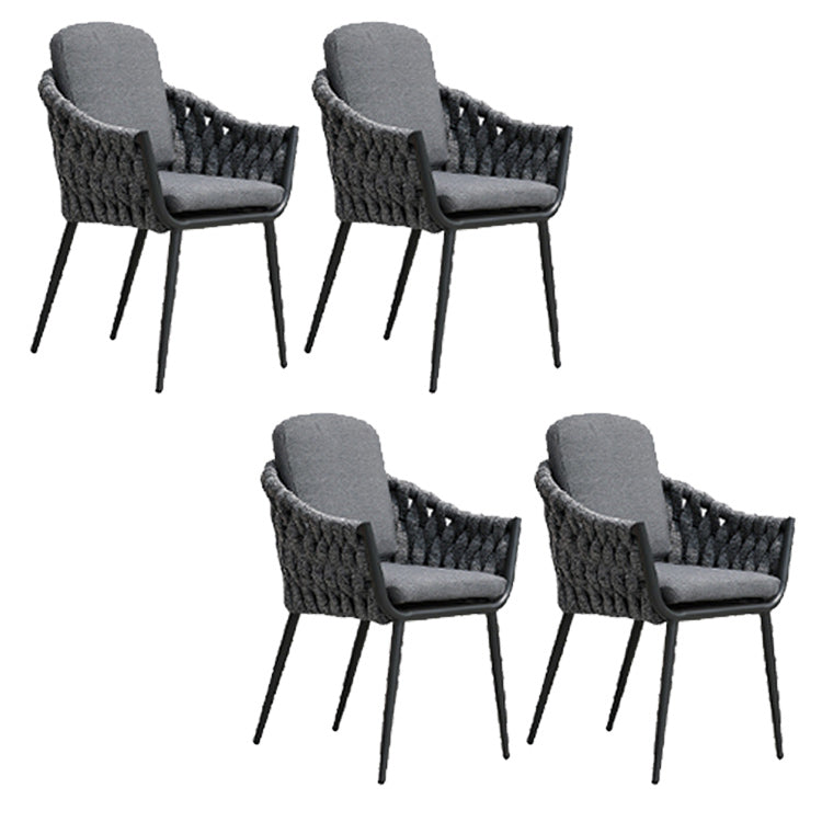 Contemporary Outdoors Dining Chairs with Removable Water Repellent Finish Cushion