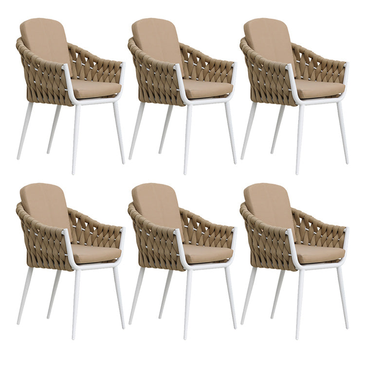 Contemporary Outdoors Dining Chairs with Removable Water Repellent Finish Cushion