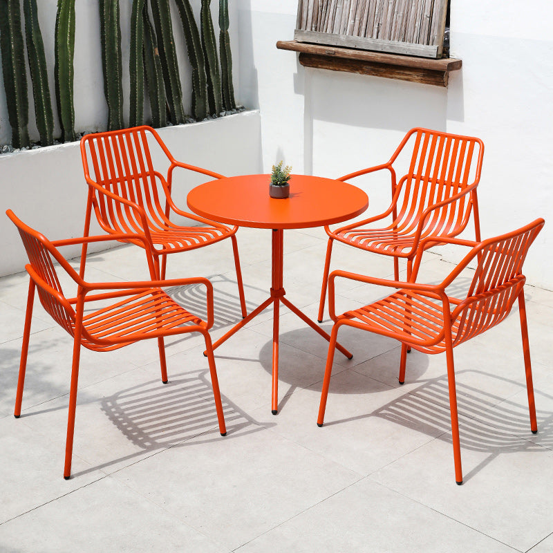 Contemporary Aluminum Dining Armchair Stacking Chairs 32.28" High