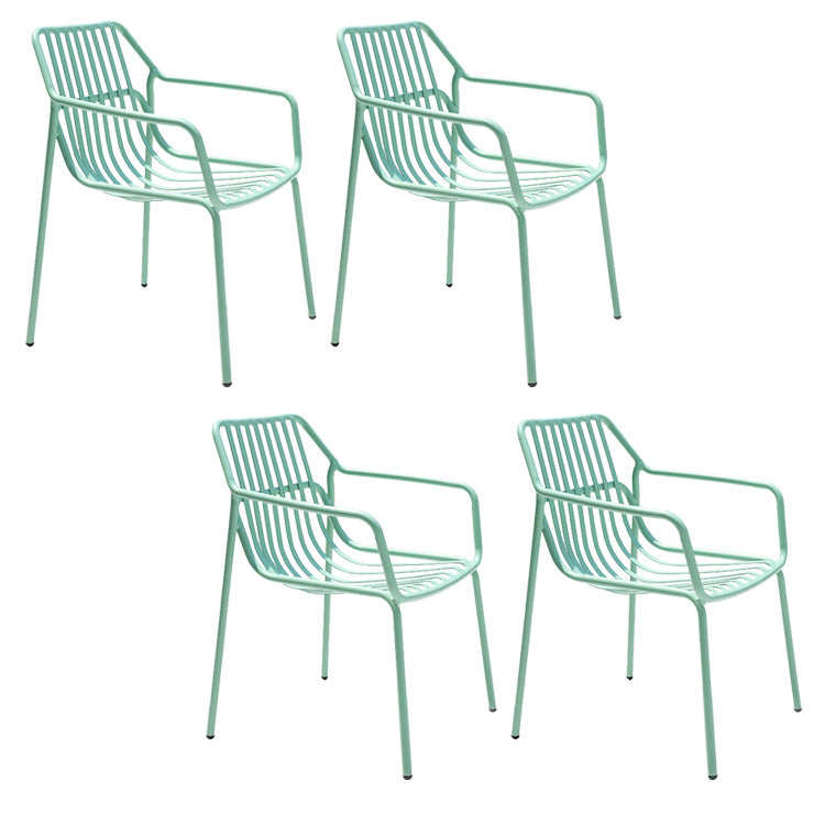 Contemporary Aluminum Dining Armchair Stacking Chairs 32.28" High