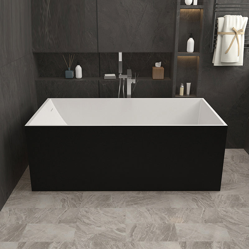 Modern Soaking Freestanding Bath Tub Stone Bathroom Bathtub with Overflow Trim