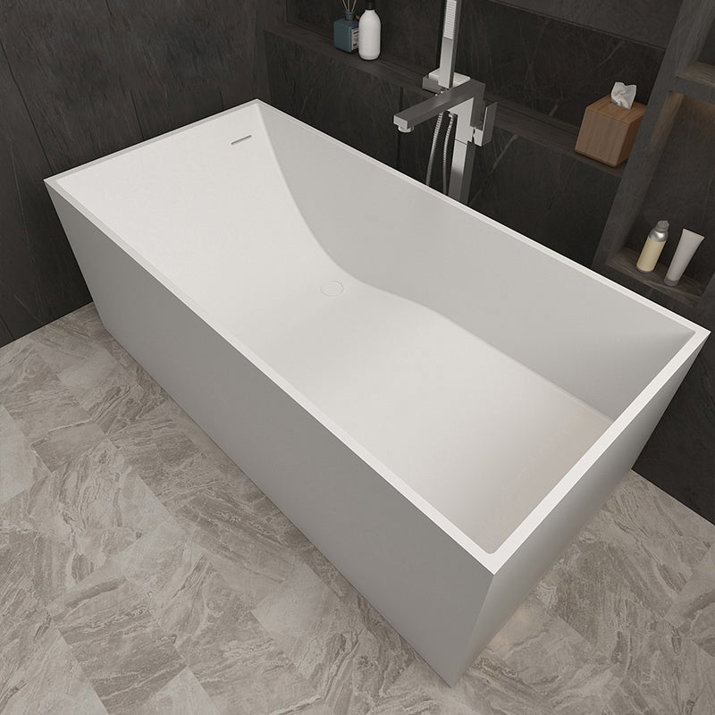 Modern Soaking Freestanding Bath Tub Stone Bathroom Bathtub with Overflow Trim