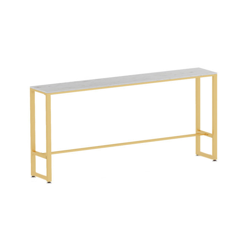 Rectangular Bar Height Table White Faux Marble Top Bistro Pub Table