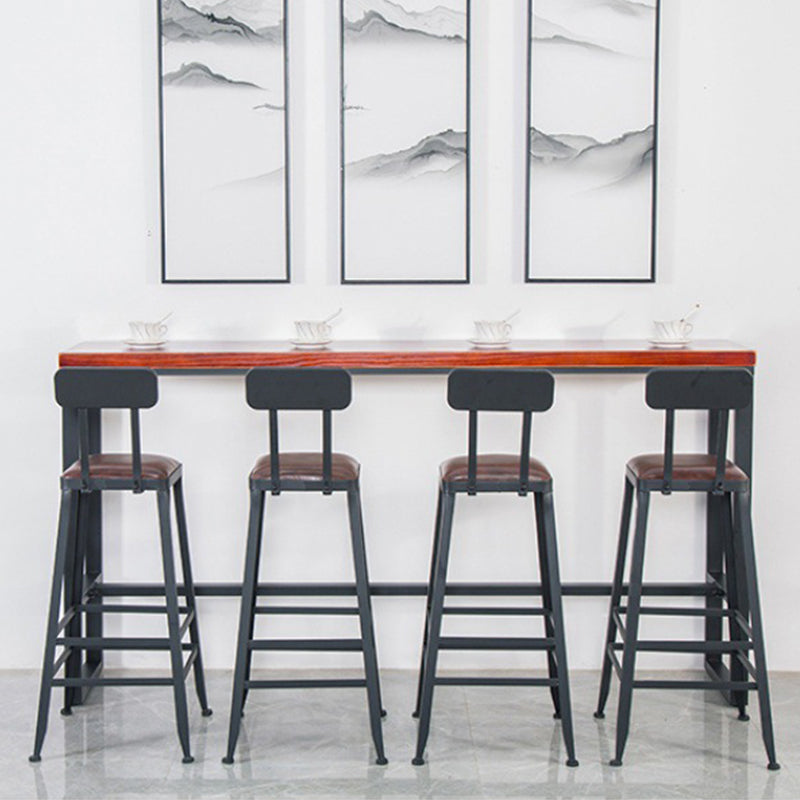 Solid Wood Bar Table Industrial Style Dining Table for Kitchen