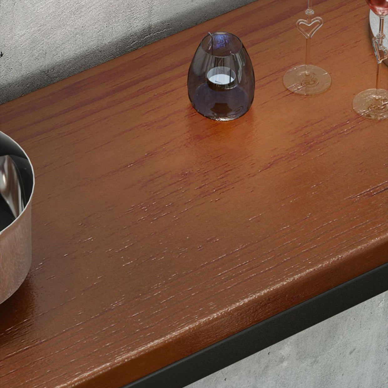 Industrial Style Bistro Bar Table Rectangle Solid Wood Bar Table for Dining Room