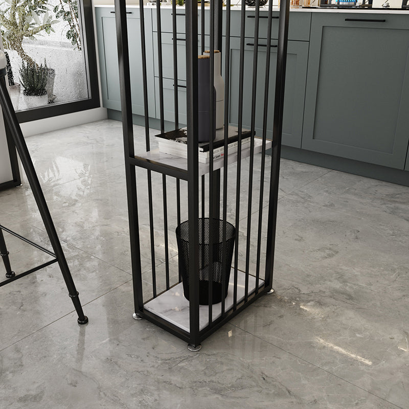 Contemporary Metal Frame Bar Dining Table Rectangle Bar Table with Storage