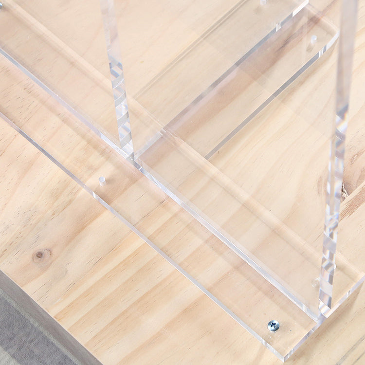 Modern Bar Table in Acrylic and Wood Double Pedestal Bar Height Table for Living Room