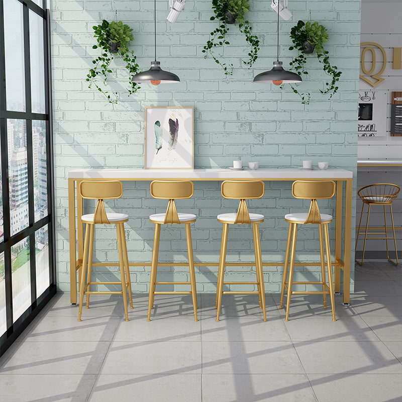 Pine Solid Wood Bar Height Table Glam Rectangle Indoor Bar Table