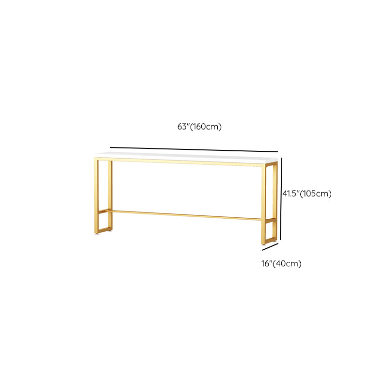 Pine Solid Wood Bar Height Table Glam Rectangle Indoor Bar Table