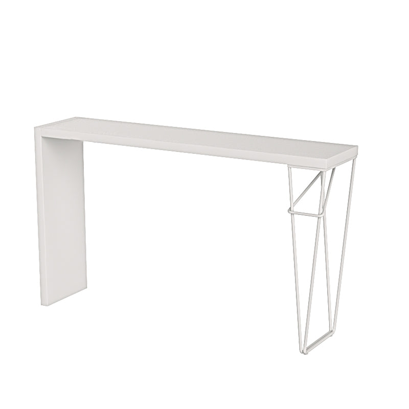 Modern White Bistro Bar Table Rectangle Solid Wood Bar Table for Home