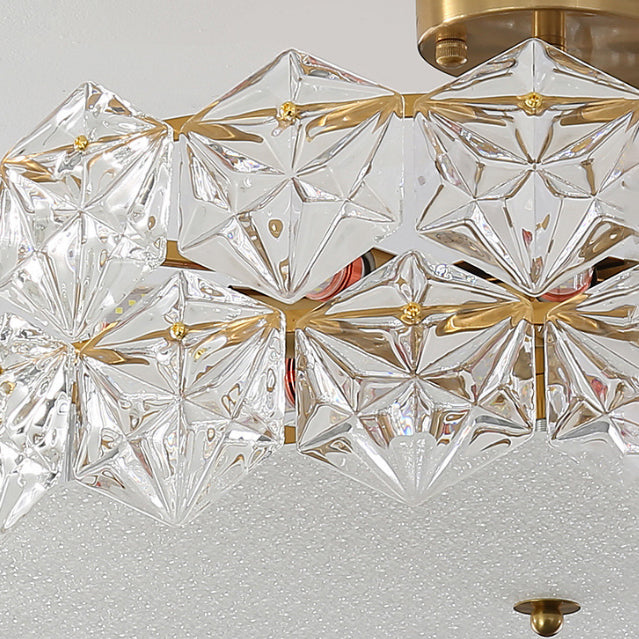 Nordic Ceiling Lamp Glass Shade Flush Mount Light Fixture for Bedroom