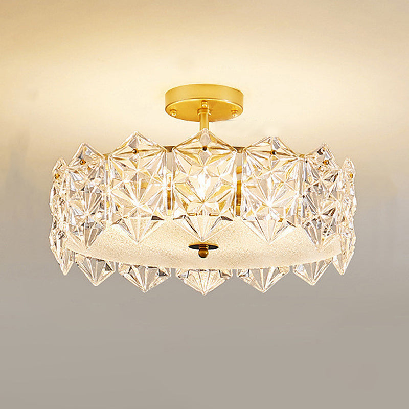 Nordic Ceiling Lamp Glass Shade Flush Mount Light Fixture for Bedroom