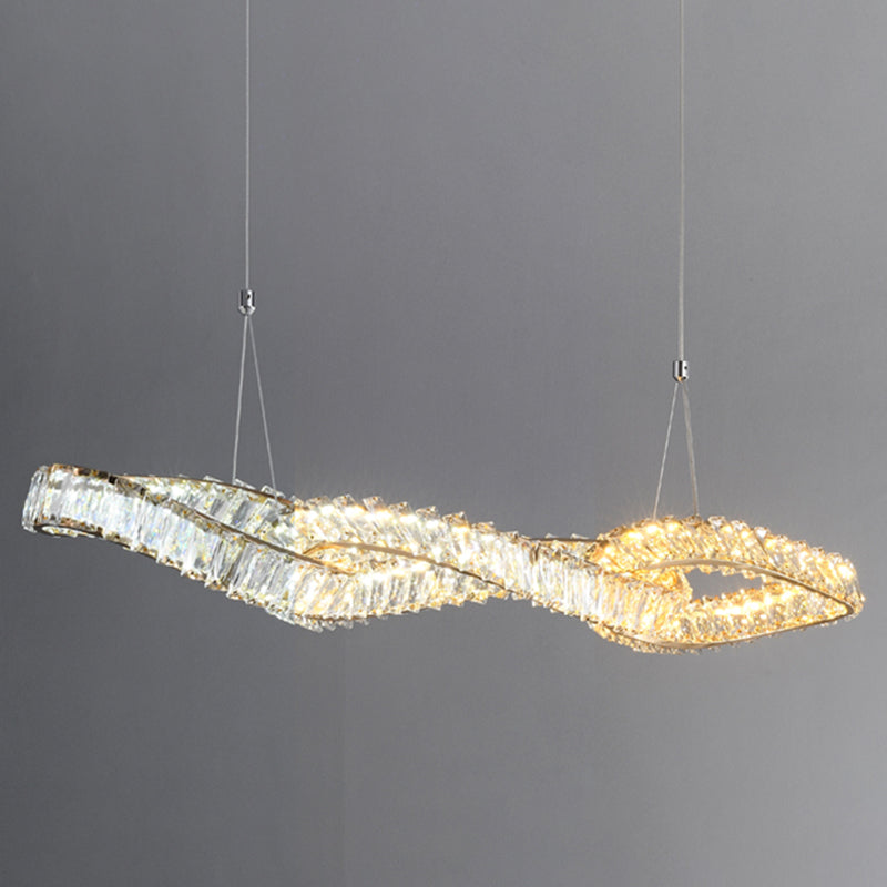 Nordic Style Crystal Hanging Lamp Geometry Shape Island Light Fixture for Bedroom