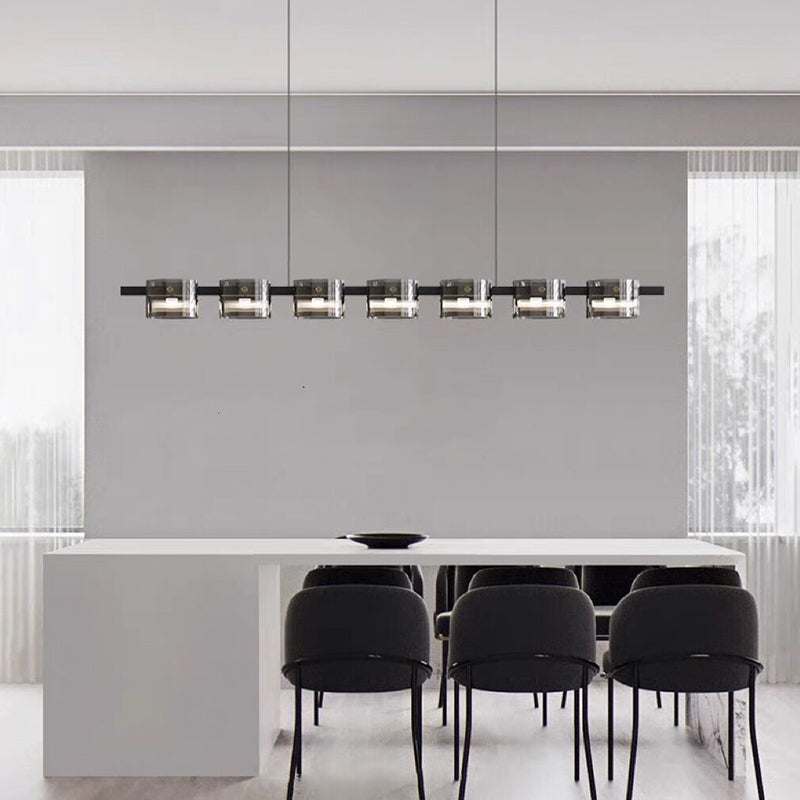 Nordic LED Island Lighting Fixture Simple Glass Hanging Light for Dining Room