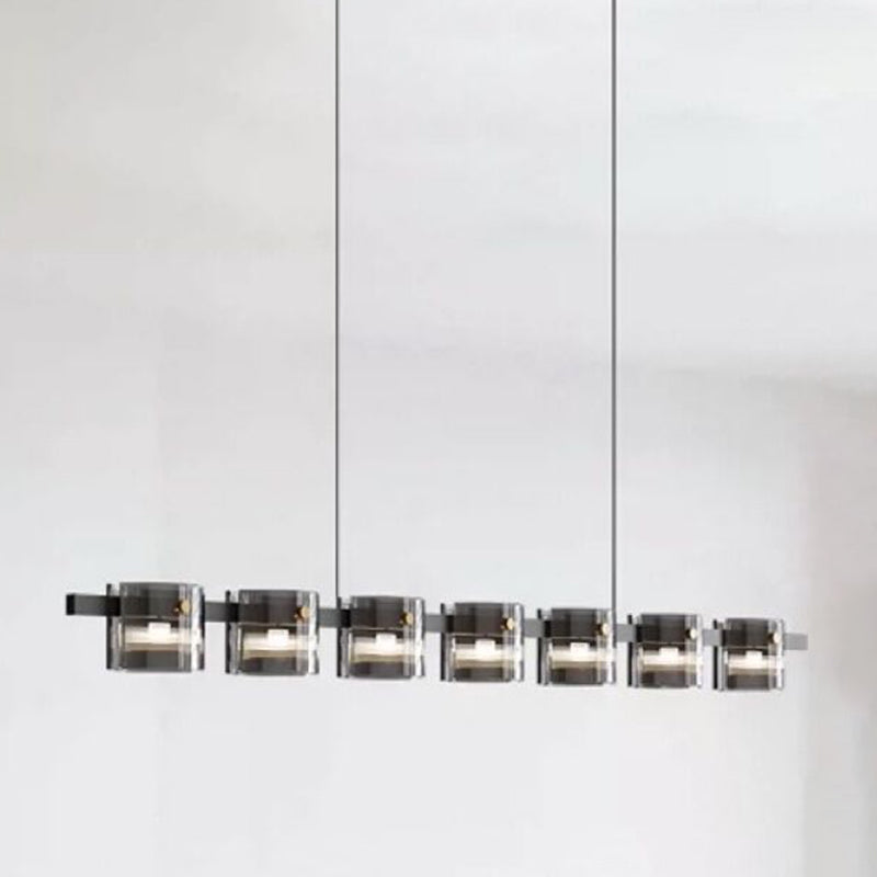 Nordic LED Island Lighting Fixture Simple Glass Hanging Light for Dining Room