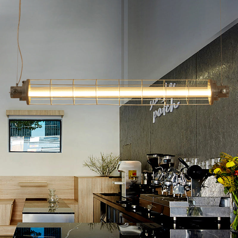 Industrial Style Aluminum Hanging Lamp Cylinder Shape Island Light Fixture for Living Room