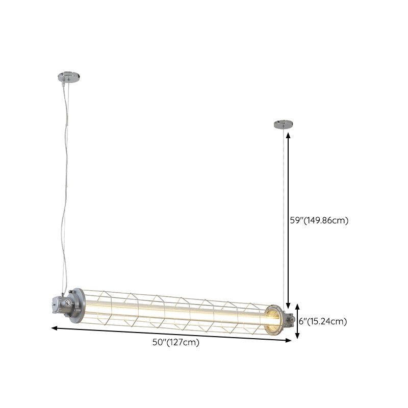 Industrial Style Aluminum Hanging Lamp Cylinder Shape Island Light Fixture for Living Room