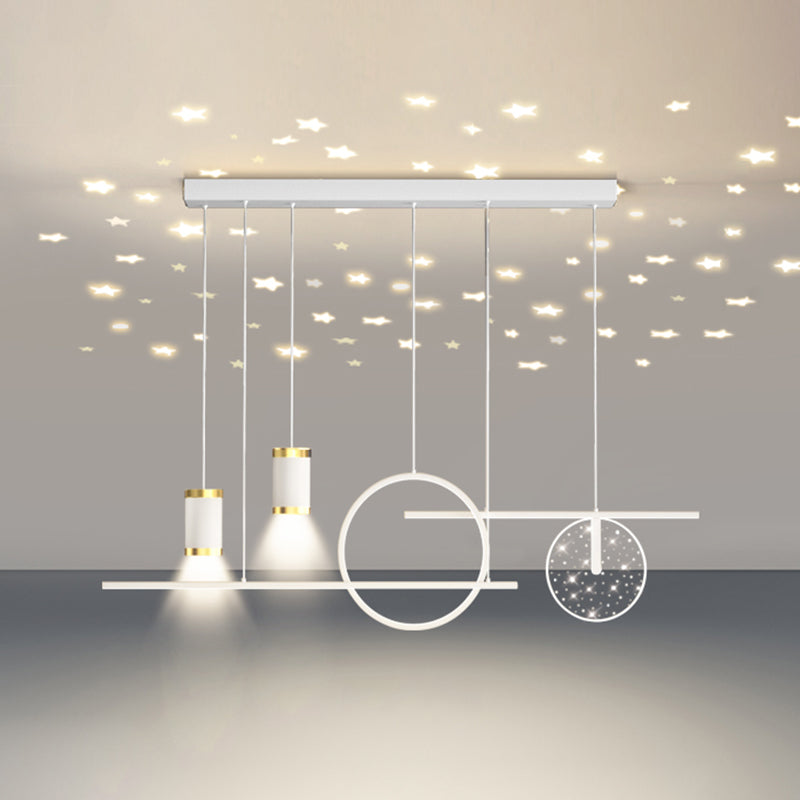 Modern Simple Metal Hanging Lamp Circle Shape Island Light Fixture for Living Room