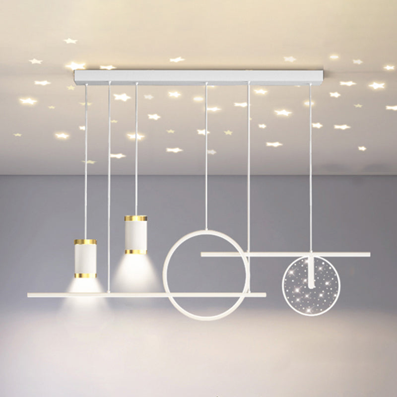 Modern Simple Metal Hanging Lamp Circle Shape Island Light Fixture for Living Room