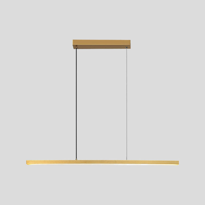Nordic LED Island Lighting Fixture Simple Metallic Pendant Light for Dining Room