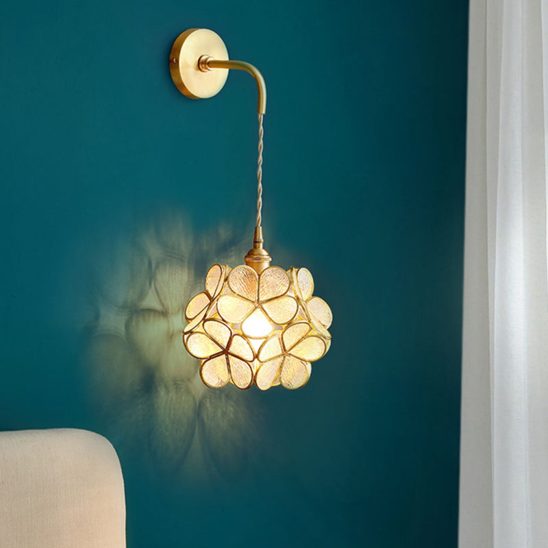 Post Modern 1 - Light Wall Sconce Solid Brass and Glass Wall Lighting Fixture in Gold