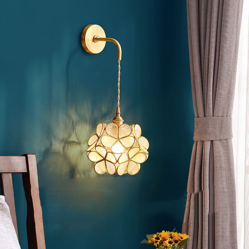 Post Modern 1 - Light Wall Sconce Solid Brass and Glass Wall Lighting Fixture in Gold