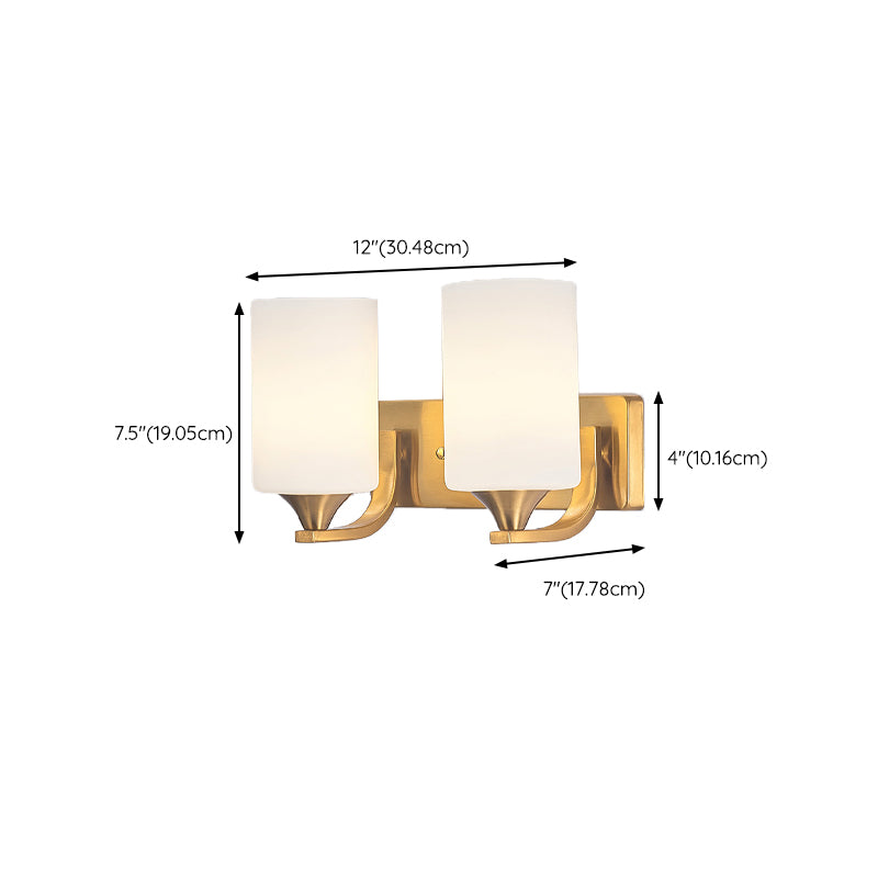 Simple Wall Sconce Cylinder Wall Light Fixture in Gold for Bedroom