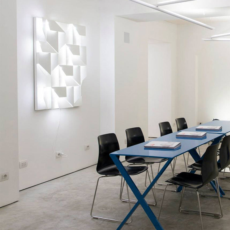 Modern Rectangle LED Wall Mount in Mate White Finish Geometric Wall Lighting