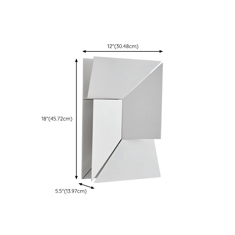 Modern Rectangle LED Wall Mount in Mate White Finish Geometric Wall Lighting