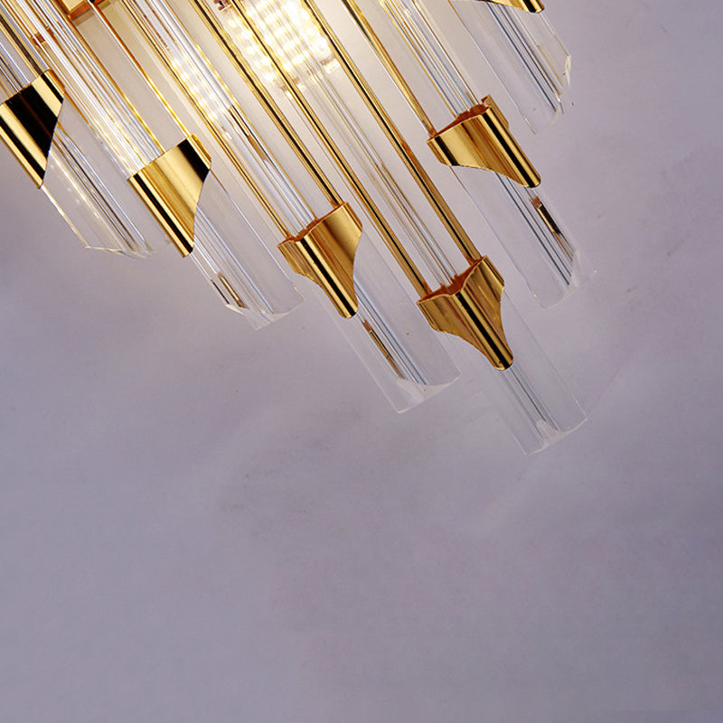 Geometric Shape Crystal Wall Mount Light Modern Style 2-Lights Wall Light Sconce in Gold