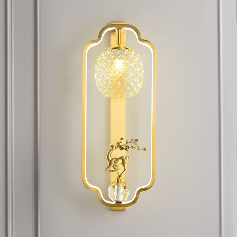 Light Luxury Wall Mount Light Copper Geometry Shape Wall Lamp for Bedroom