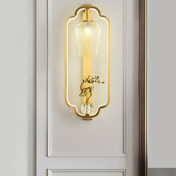 Light Luxury Wall Mount Light Copper Geometry Shape Wall Lamp for Bedroom