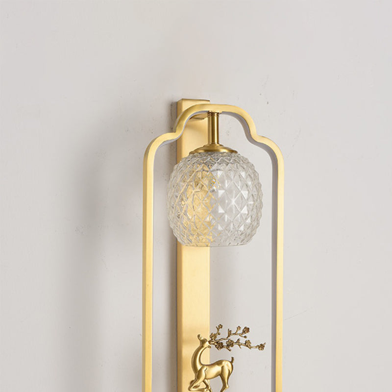 Light Luxury Wall Mount Light Copper Geometry Shape Wall Lamp for Bedroom