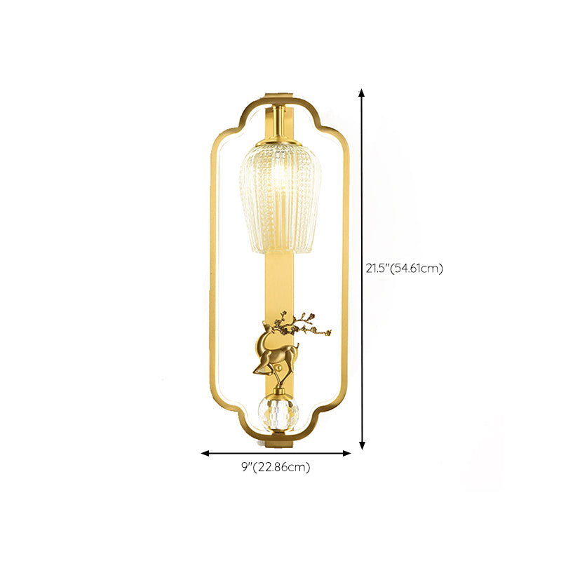 Light Luxury Wall Mount Light Copper Geometry Shape Wall Lamp for Bedroom