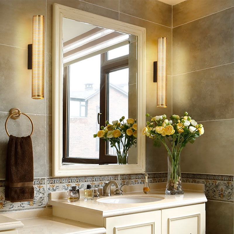 Contemporary Single Brass Bathroom Vanity Light Metal Bath Bar
