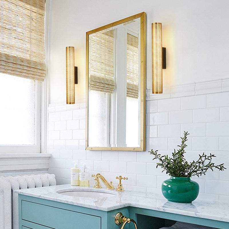 Contemporary Single Brass Bathroom Vanity Light Metal Bath Bar