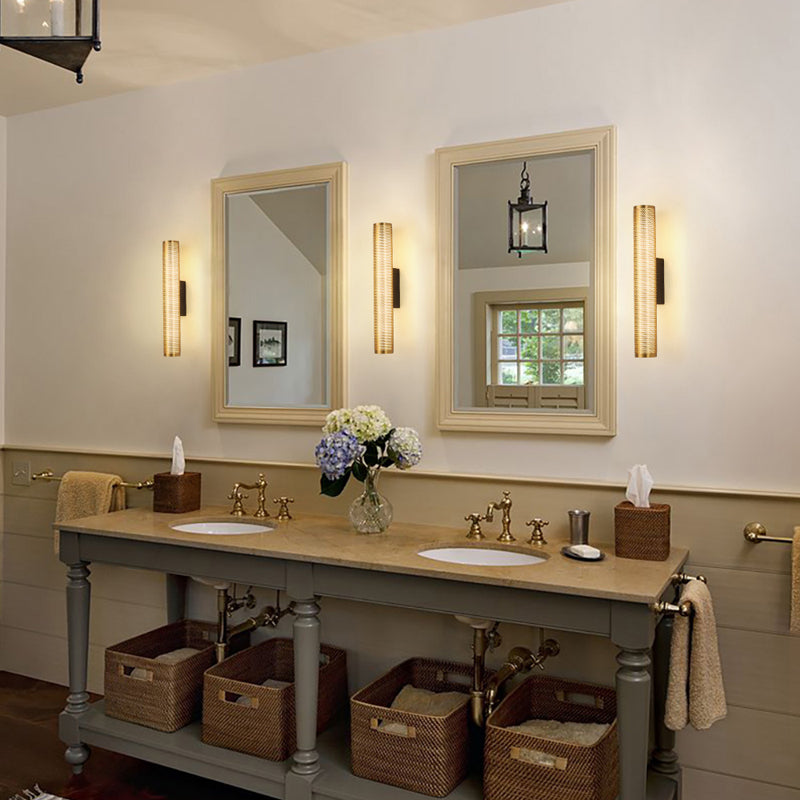 Contemporary Single Brass Bathroom Vanity Light Metal Bath Bar