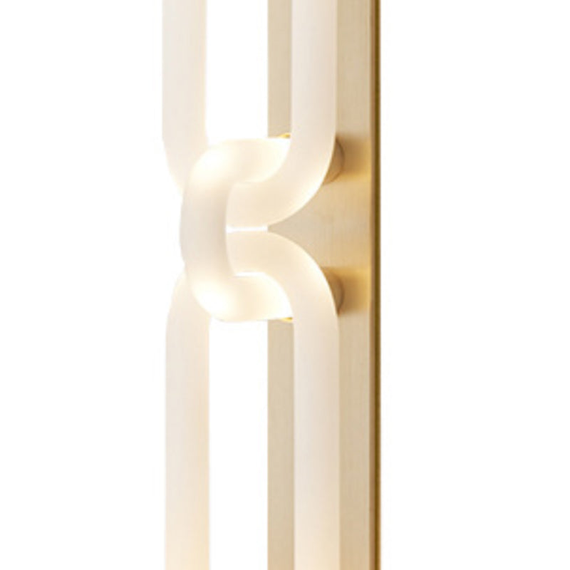 Iron and Glass Wall Mount Light Fixture in Clear and Gold Interior LED Wall Sconce