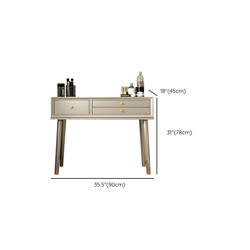 3 Drawer Dressing Table Solid Wood with Makeup Table and Stool