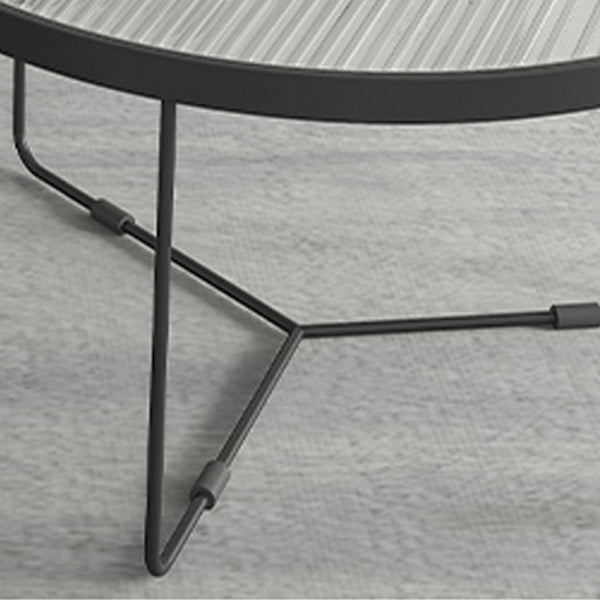 Contemporary Coffee Table Set Glass Round 2-Piece Coffee Cocktail Table