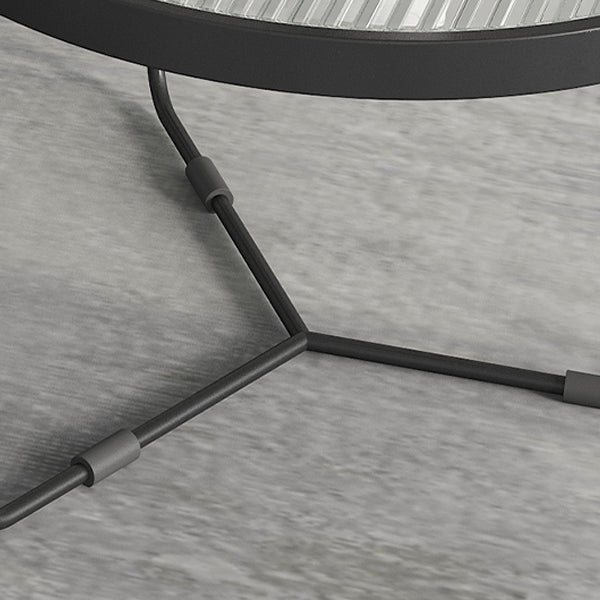 Contemporary Coffee Table Set Glass Round 2-Piece Coffee Cocktail Table
