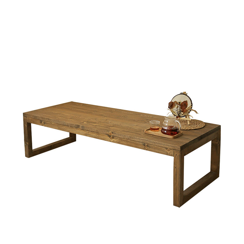 15"H Contemporary Coffee Table Solid Wood Coffee Cocktail Table
