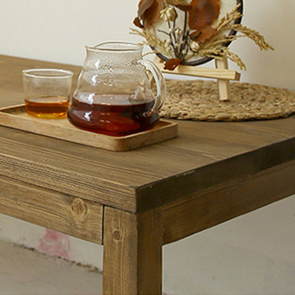 15"H Contemporary Coffee Table Solid Wood Coffee Cocktail Table