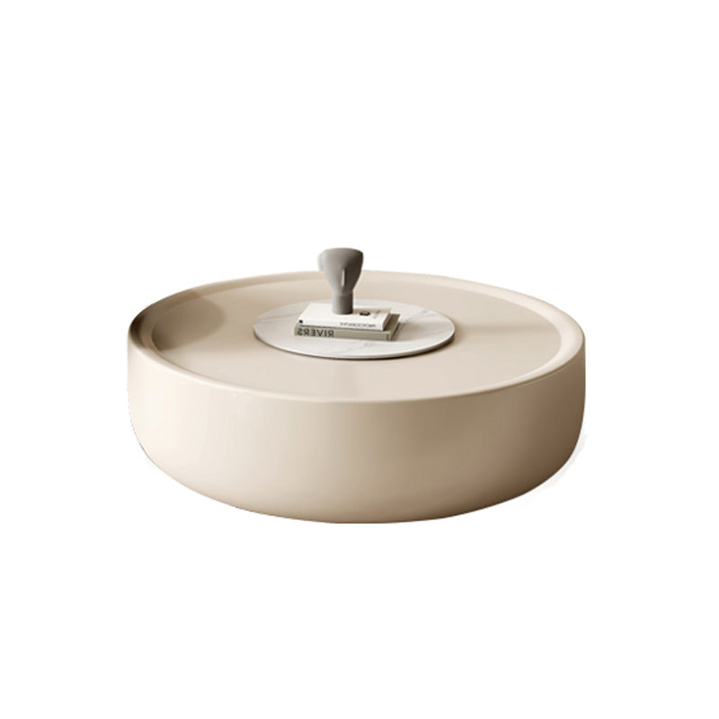 Contemporary Coffee Table Round Drum Wooden Coffee Cocktail Table