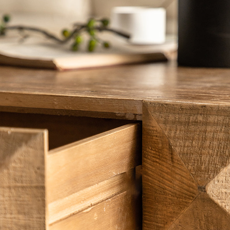 17"H Contemporary Coffee Table Solid Wood Pedestal Coffee Cocktail Table