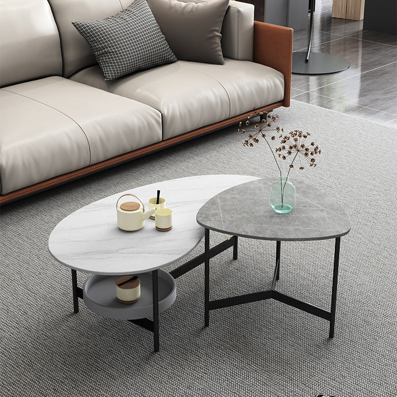Modern Slate Bunching Tables Free-Form Coffee Table Set with 3 Legs