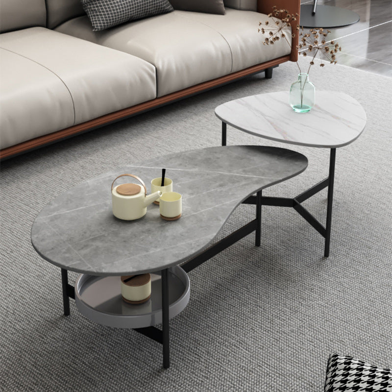 Modern Slate Bunching Tables Free-Form Coffee Table Set with 3 Legs