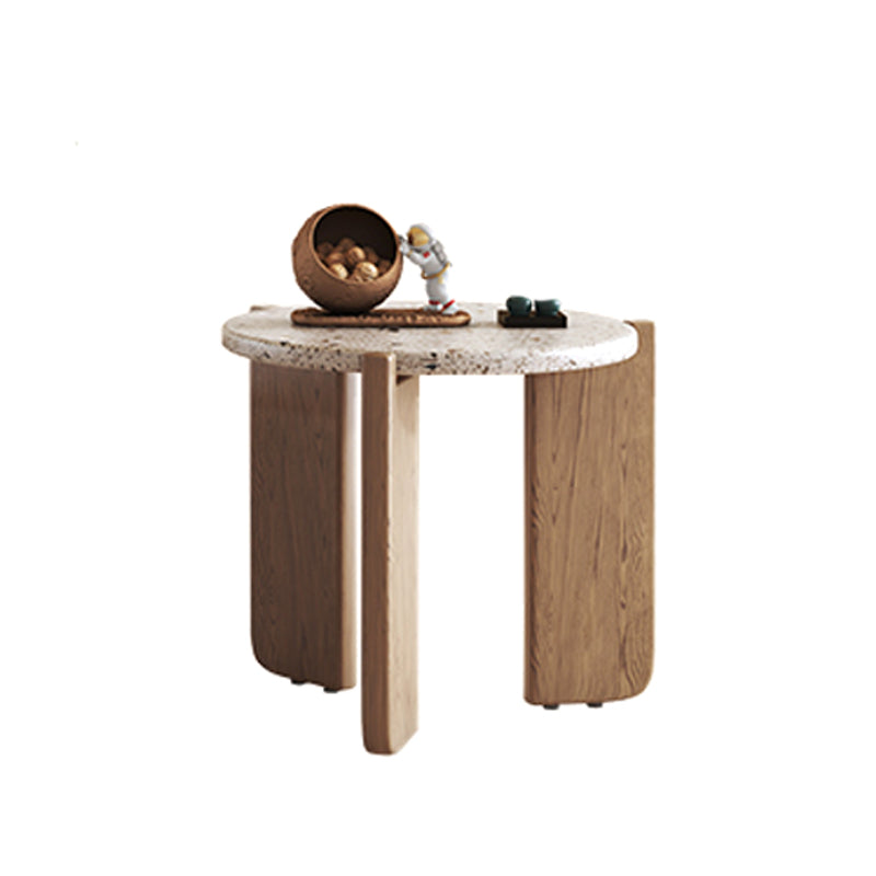 Contemporary Coffee Table 3 Legs Round Slate Coffee Cocktail Table