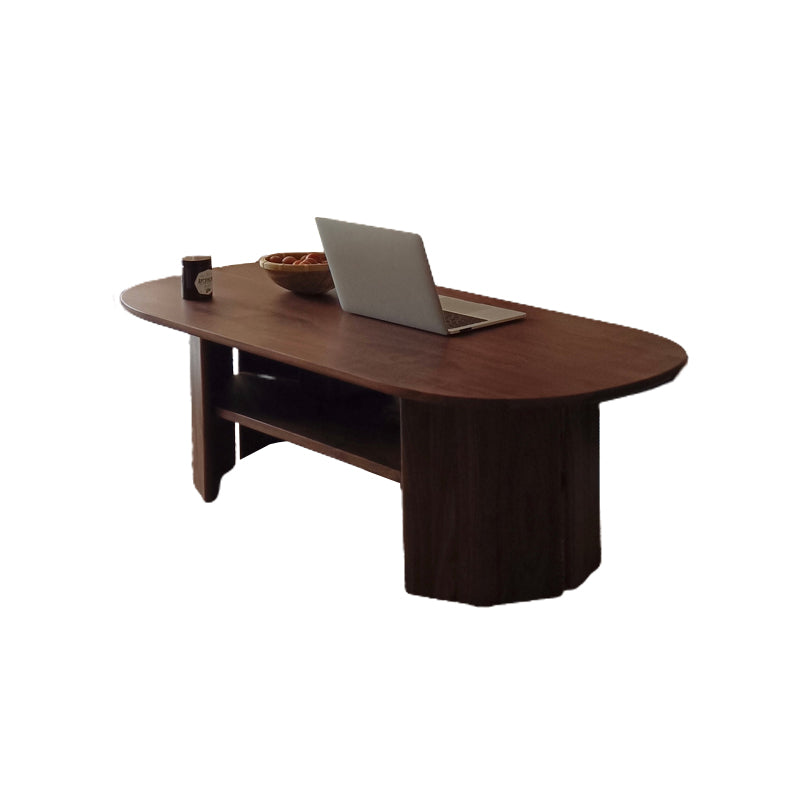 23" Wide Contemporary Coffee Table Solid Wood Coffee Cocktail Table with Storage